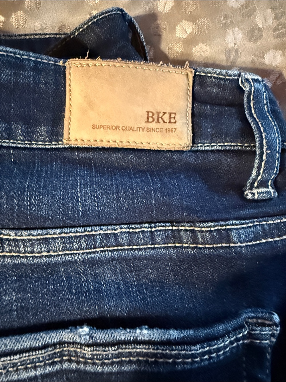 BKE Dark Blue Denim Roll-Cuff Jean Shorts - Picture 2 of 5